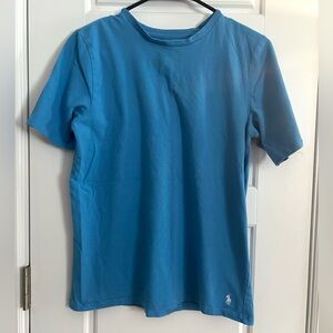 Polo Ralph Lauren Blue Short Sleeve T-Shirt Embroidered Logo Bottom Hem